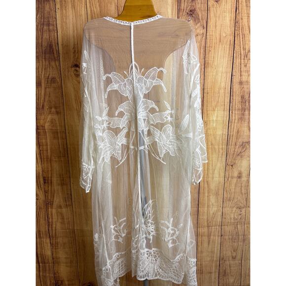 Embroidered Low Rise Flair GAP jeans with White Lace Duster Bundle Size 6 - Picture 9 of 10